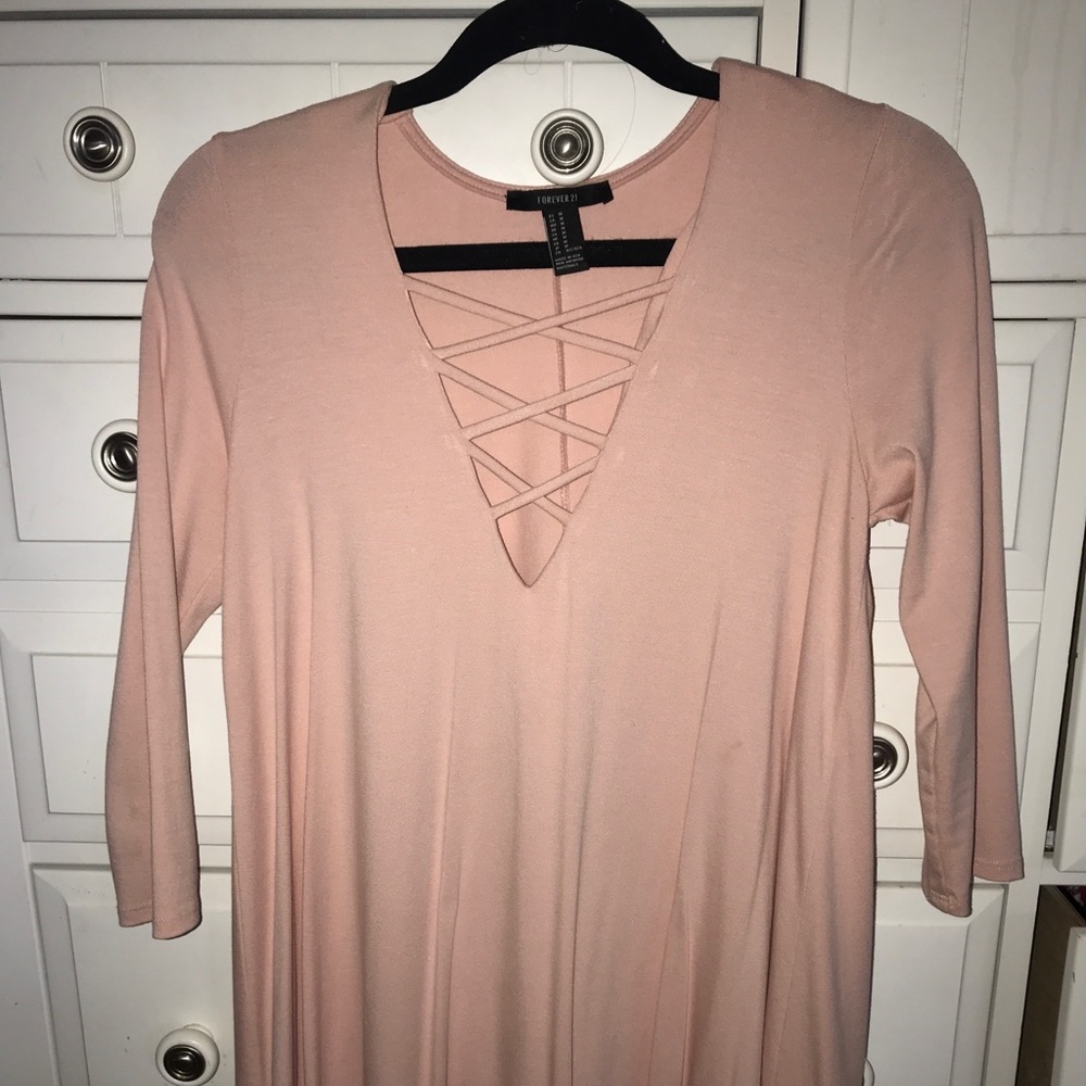 Pink flowing dress